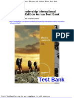 Effective Leadership International Edition 5th Edition Achua Test Bank