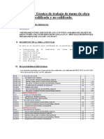 Informe de Labores de Mano de Obra Calificada y No Calificada A La Fecha 14.05.2022