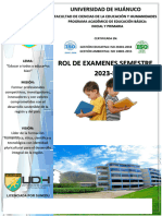 Rol de Examenes 2023-II Programa Academico de Educacion Basica Inicial y Primaria