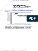 JLG Vertical Mast Lift 1030p Operation Safety Manual 3121789