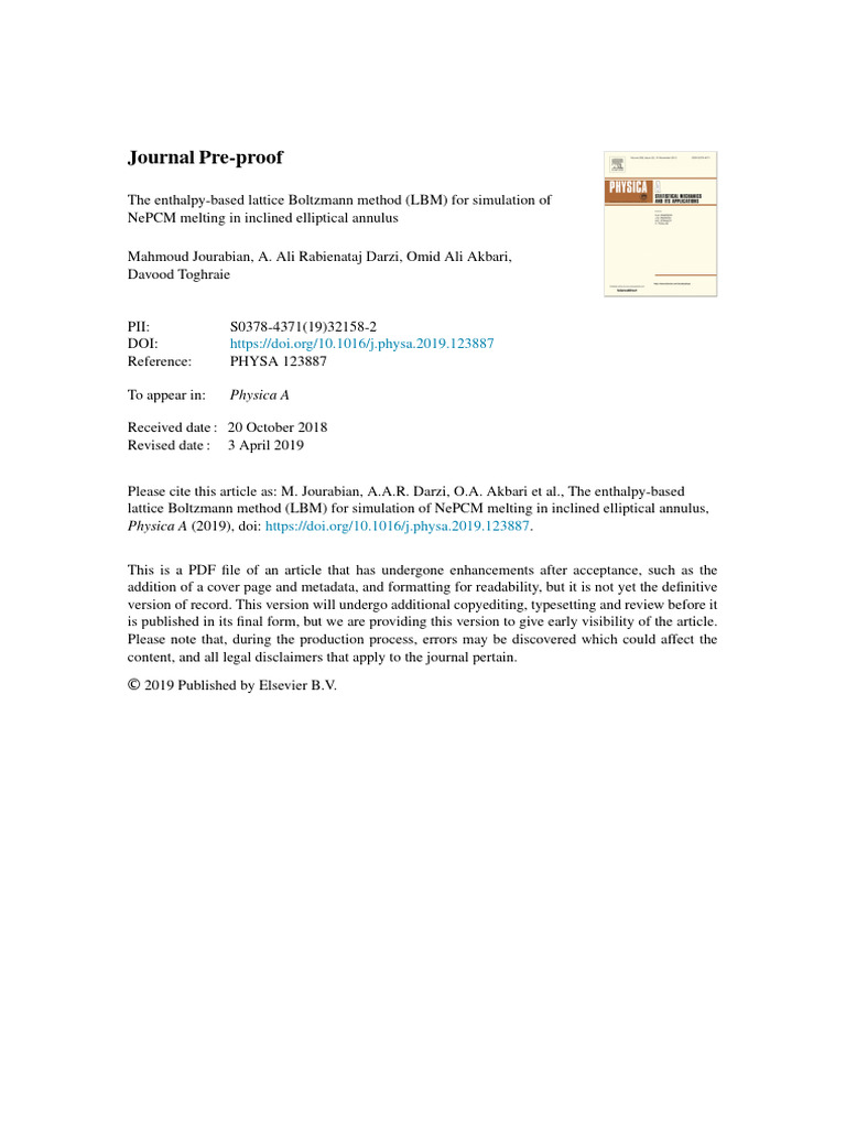2019 Jourabian Elliptical Annulus-LBM | PDF | Heat Transfer