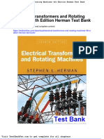 Electrical Transformers and Rotating Machines 4th Edition Herman Test Bank