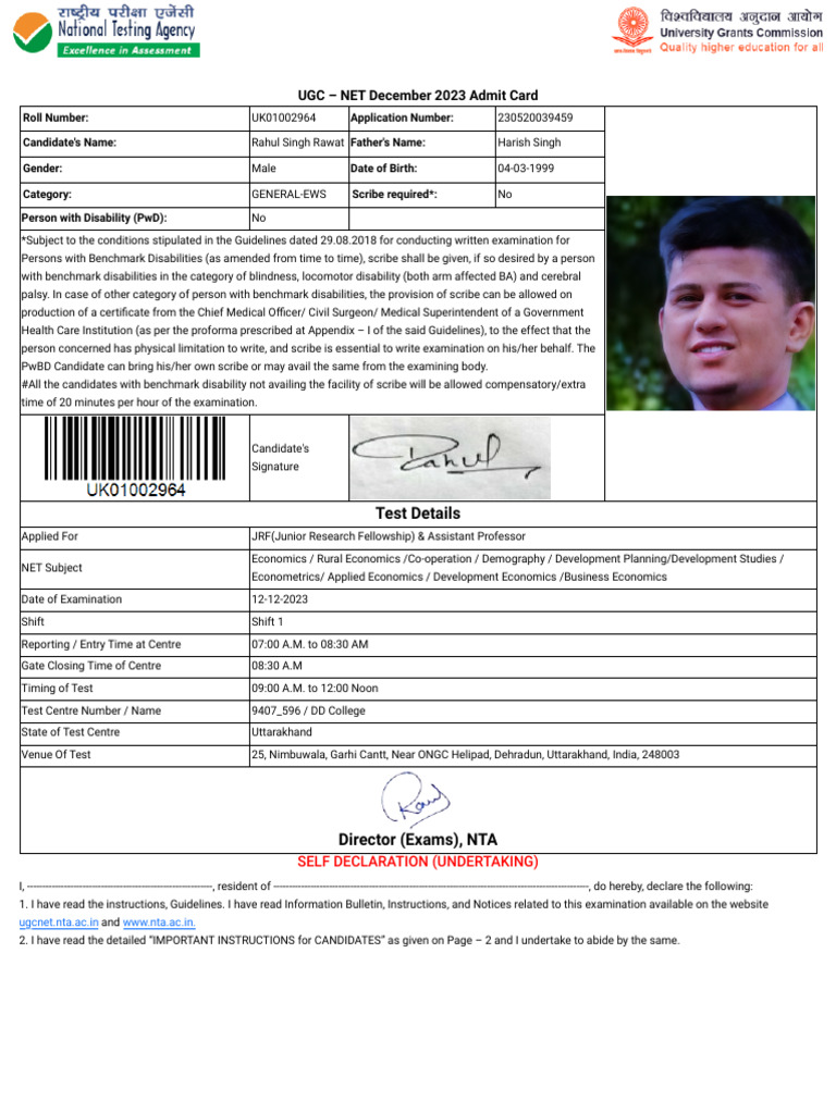 University Grants Commission (UGC) - NET - India | PDF | Identity ...