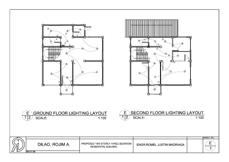 Ground Floor Lighting Layout Second Floor Lighting Layout Dilao, Rojim
