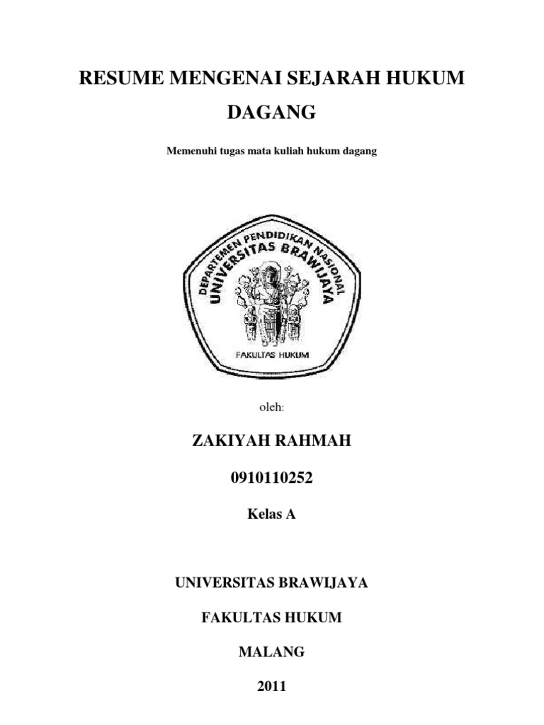 Sejarah Hukum Dagang