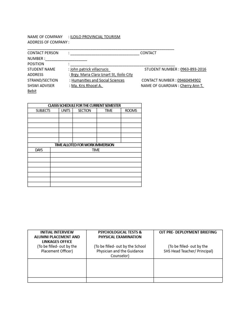 Shswi Deployment Clearance Form Toytoy | PDF