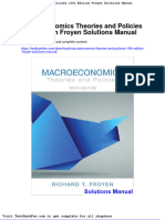 Macroeconomics Theories and Policies 10th Edition Froyen Solutions Manual