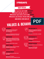 TGI Fridays Values and Behaviours 2020