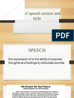 Types of Speech Context and Styles