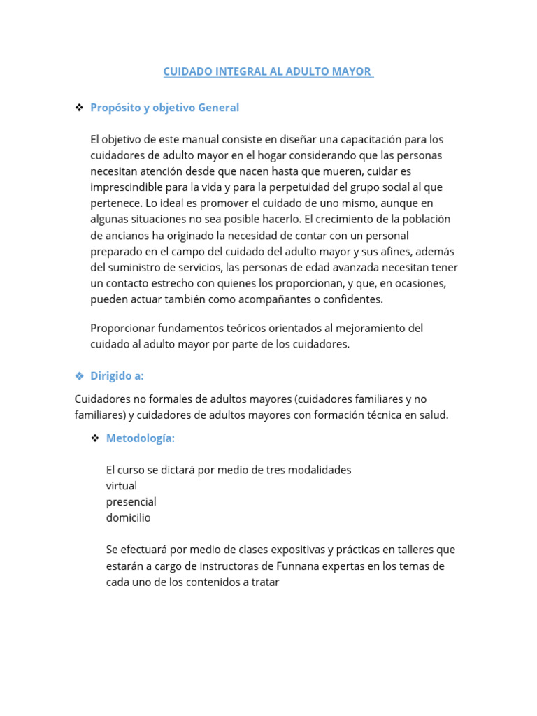 Capacitación para Cuidadores de Adultos Mayores | PDF | Vejez | Adultos