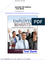Employee Benefits 5th Edition Martocchio Test Bank