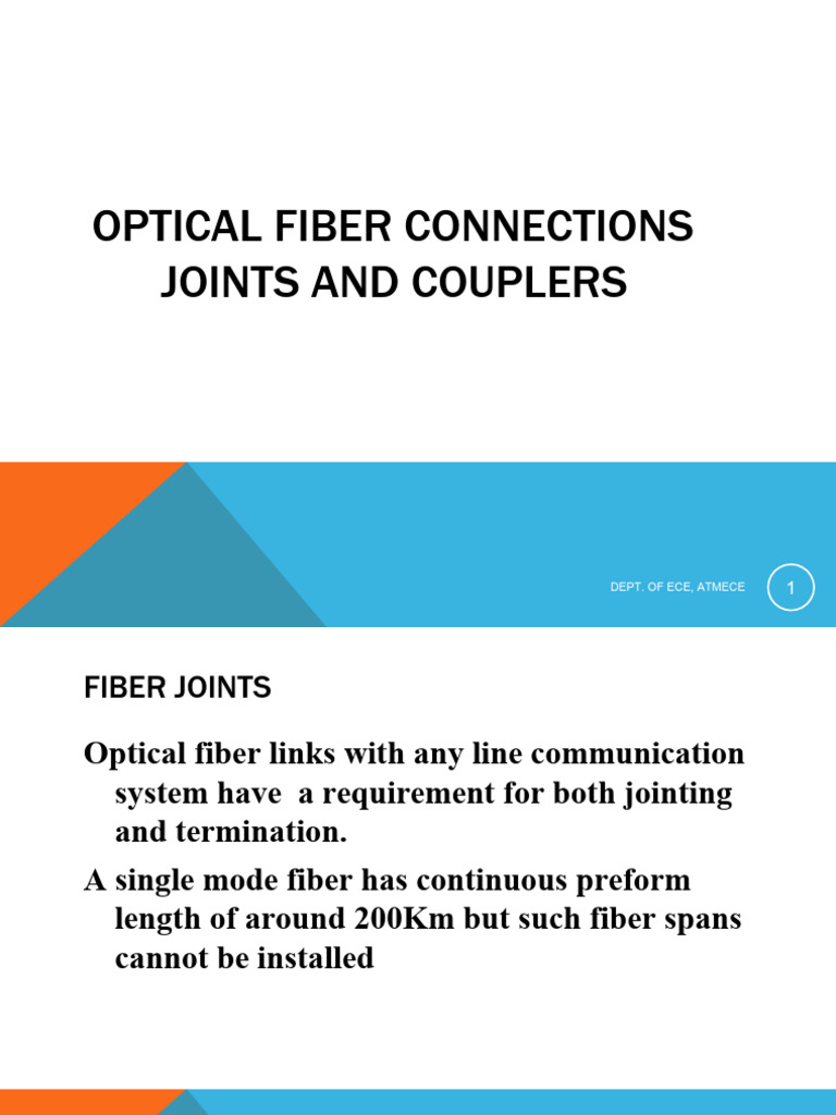 Optical Fiber Joints and Couplers Guide | PDF | Optical Fiber | Optics
