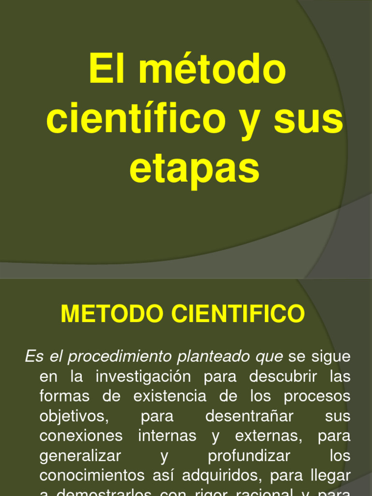 Etapas del Método Científico | PDF | Método científico | Teoría