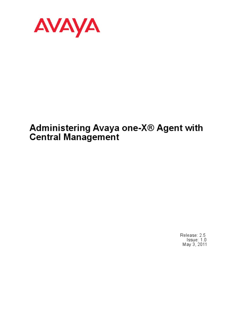 Avaya One X Agent Troubleshooting Guide