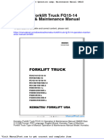 Komatsu Forklift Truck Fg15 14 Operation Maintenance Manual Om025