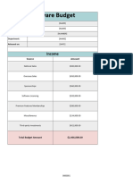 Free Basic Software Budget Template