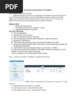 BANK RECONCILIATION STATEMENT 6