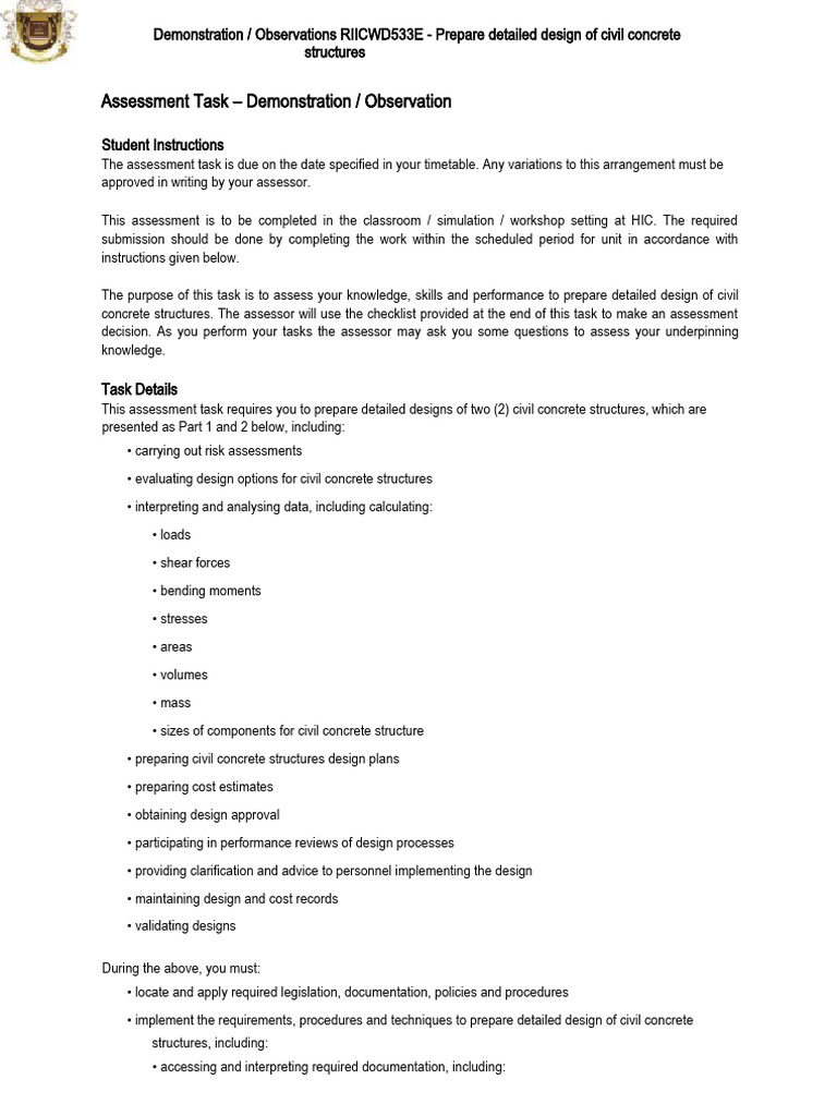 Riicwd533e task 2 v1 0 1 pdf beam structure bending