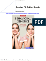 Behavioral Genetics 7th Edition Knopik Test Bank