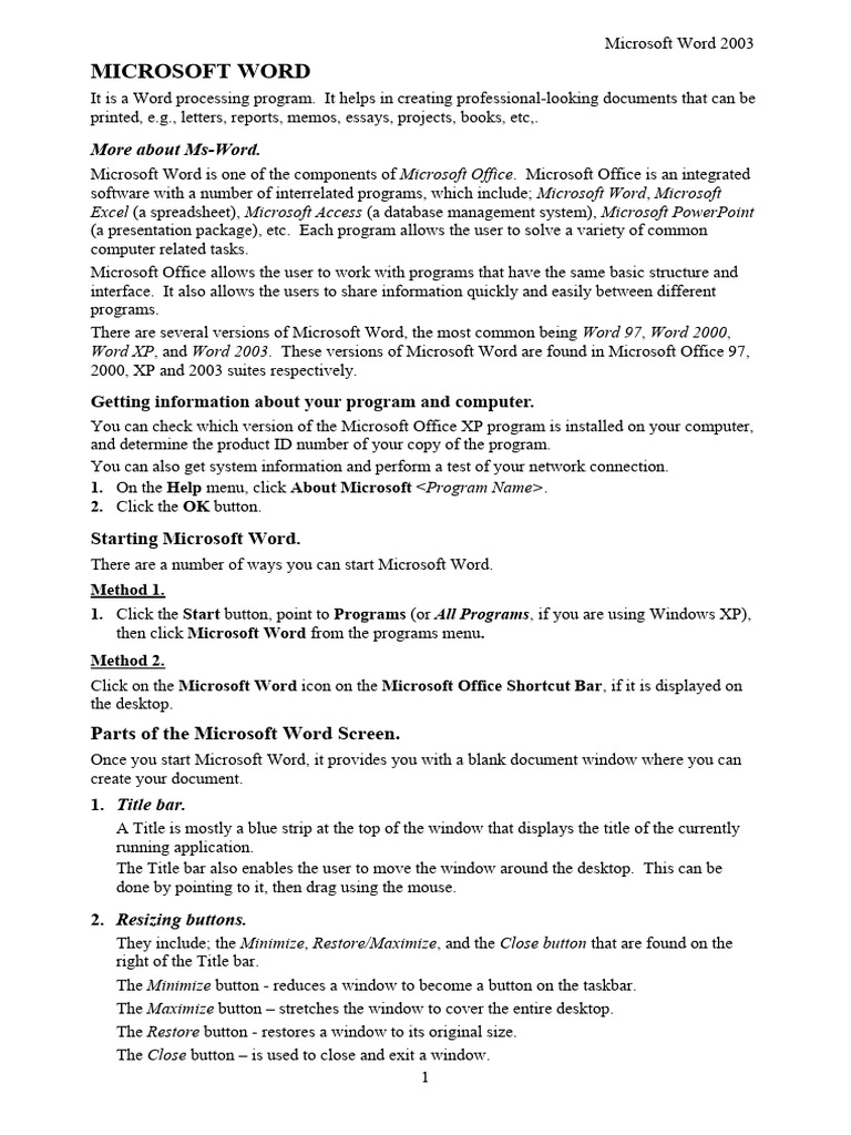 Ms word notes pdf window computing microsoft word