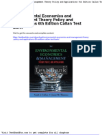Environmental Economics and Management Theory Policy and Applications 6th Edition Callan Test Bank