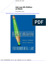 Environmental Law 8th Edition Kubasek Test Bank