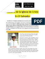 Historia de La Iglesia de Cristo en El Salvador