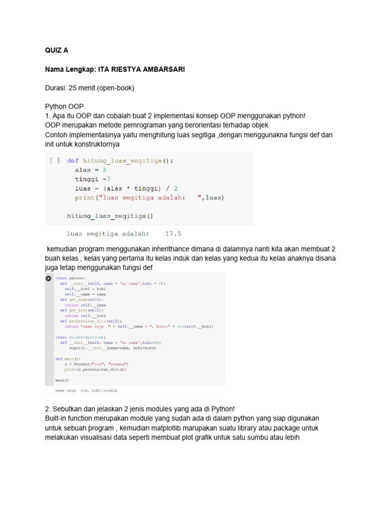 Konsep Dasar OOP dan AI dalam Python | PDF | Komputer