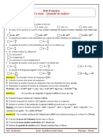 Série D'exercices La Quantité de Matière