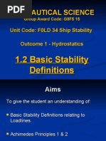 Ship Stability Formulas and Calculations | PDF | Mass | Classical Mechanics