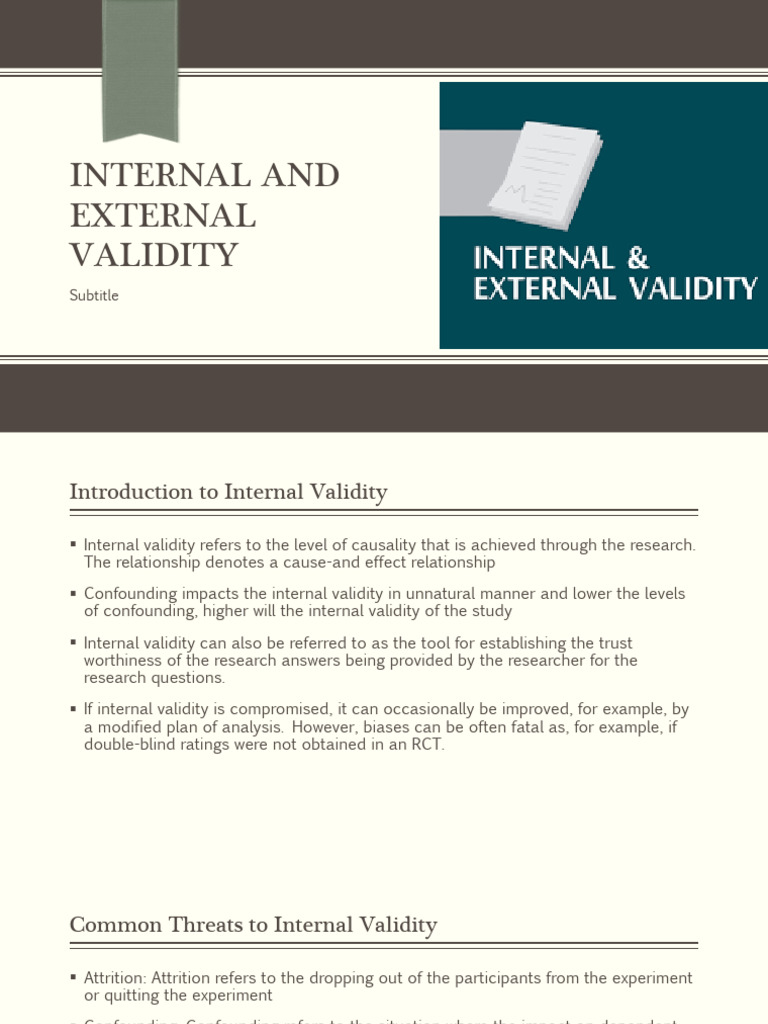 Internal vs. External Validity Explained | PDF | Validity (Statistics ...