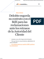 Deloitte Engorda Su Contrato Con El BdE para Las Reclamaciones Ante Los Retrasos de La Autoridad Del Cliente