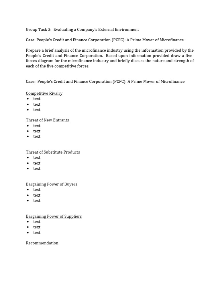 Group task 3 evaluating a company s external environment pdf