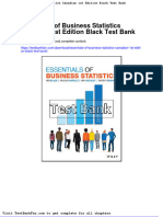 Essentials of Business Statistics Canadian 1st Edition Black Test Bank