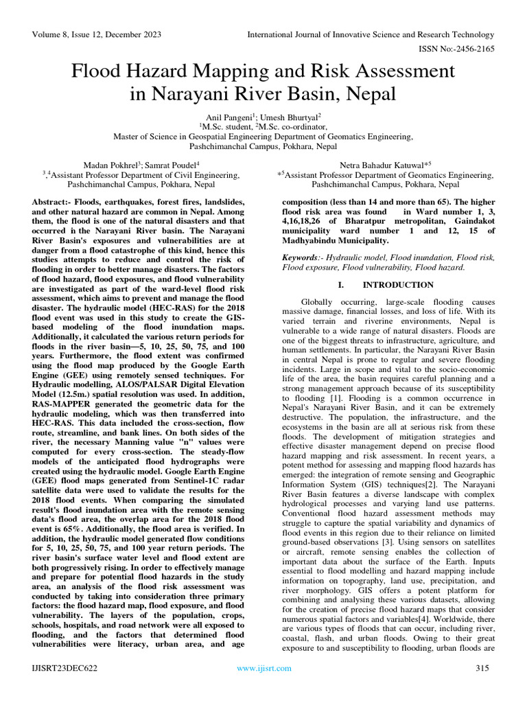 Flood Risk Assessment in Madhyabindu | PDF | Flood | River