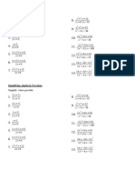 Simplifying Algebraic Fractions