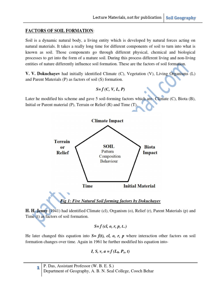 Factors of Soil Formation | Download Free PDF | Soil | Weathering