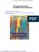 Essentials of Corporate Finance Australian 3rd Edition Ross Solutions Manual