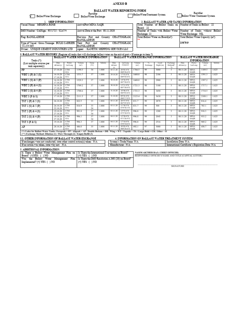 Ballast Water Report PDF Freight Transport Water