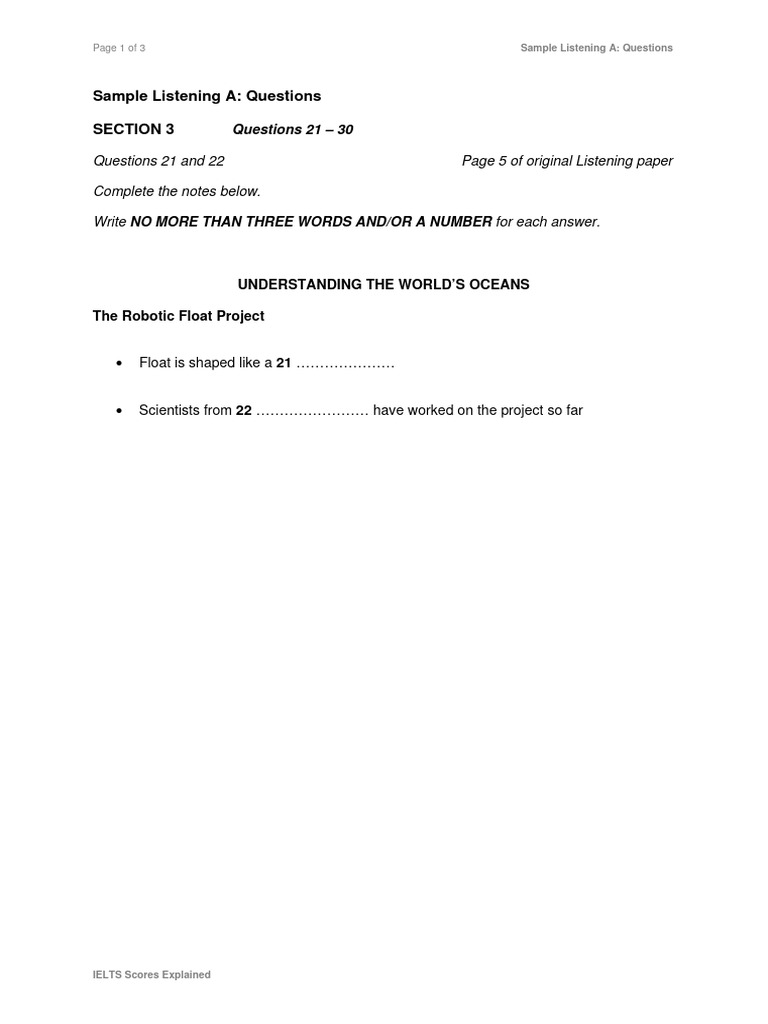 Operational Cycle Listening Sample | PDF | Oceans | International ...