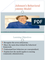Dorothy Johnson Behavioral System Model - Cy
