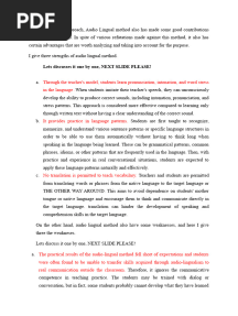 The Advantages and Disadvantages of The Audio Lingual Method
