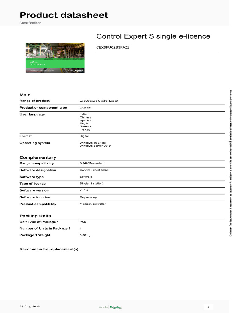 EcoStruxure Control Expert S License | PDF