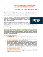 Tema 3. PLAFINICACIÓN DEL PROCESO DE VENTA DEL SERVICIO DE TRANSPORTE