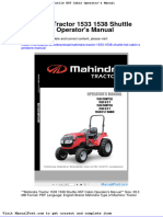 Mahindra Tractor 1533 1538 Shuttle HST Cabin Operators Manual