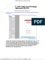Manitou MT 1440 1840 A H Privilege Operators Manuals Ru FR