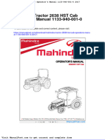 Mahindra Tractor 2638 HST Cab Operators Manual 1133 940 001-0-2017