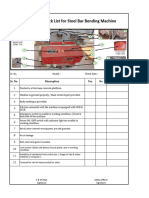 Bar Bending Machine Checklist