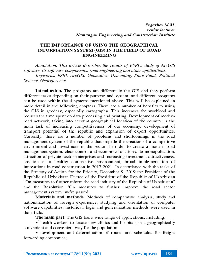 The Importance of Using The Geographical Information System Gis in The ...