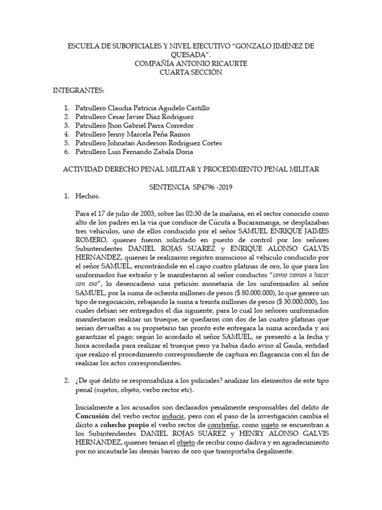 Análisis de Cohecho en Fuerzas Policiales | PDF | Jurisdicción